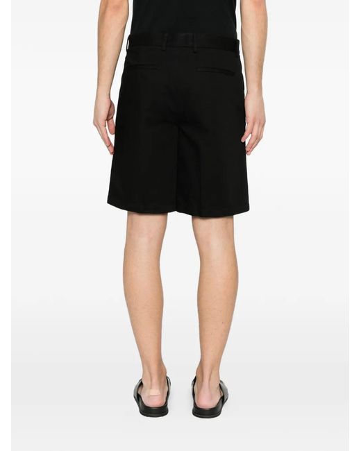 Zegna Black Flat-Front Shorts for men