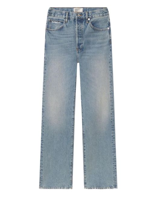 FRAME Blue X Sotheby's Frayed Jeans