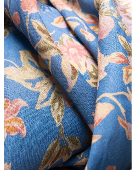Robe bustier August à fleurs Zimmermann en coloris Blue