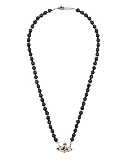 Vivienne Westwood Blue Messaline Orb-Embellished Necklace