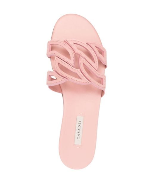 Casadei Pink Miramar Flat Sandals