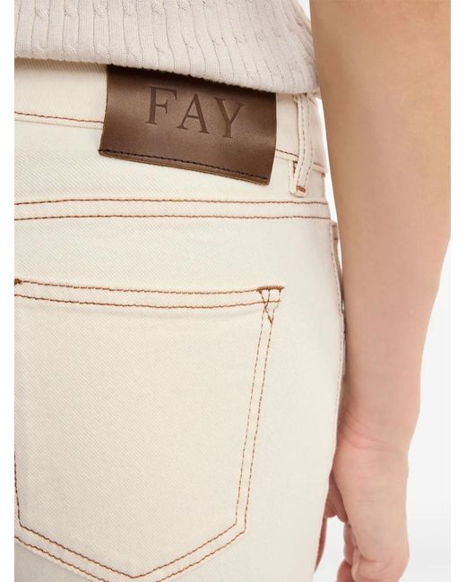 Fay White Cropped Jeans