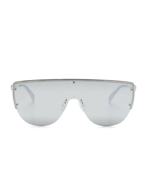 Gafas de sol con montura envolvente Alexander McQueen de color White