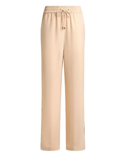 Etro Natural Drawstring Wide-Leg Trousers
