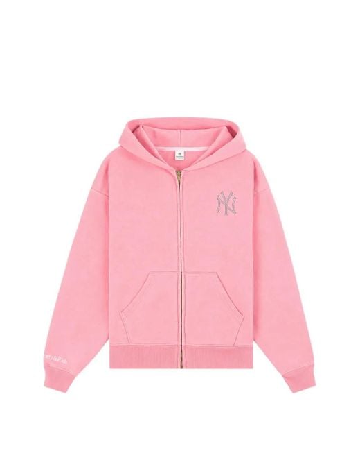 Sporty & Rich Pink Yankees Krystal Hoodie