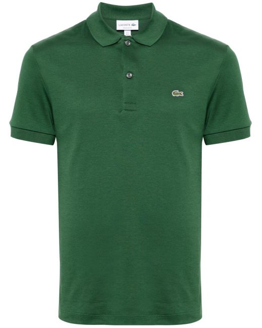Lacoste Green Logo-patch Jersey Polo Shirt for men