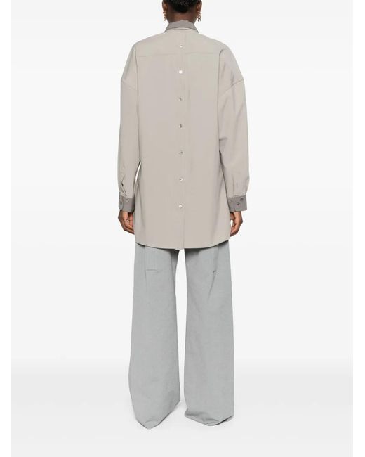 ROKH Gray Logo-Patch Detachable-Panels Shirt