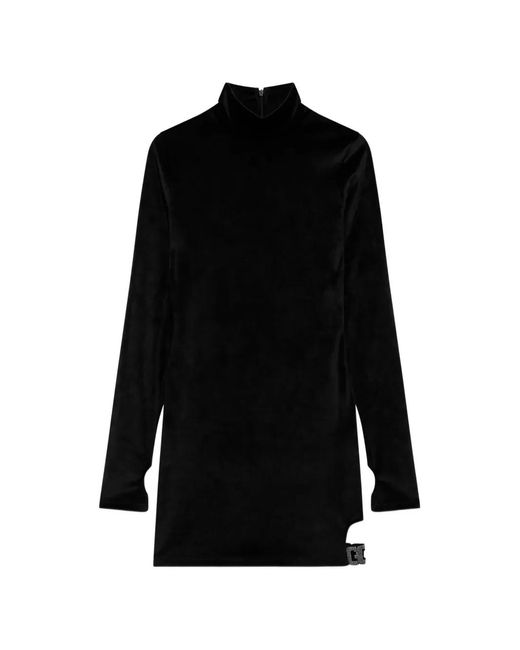 Gcds Black Velvet Mini Dress