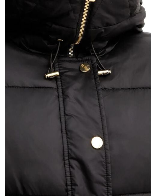 Pinko Black Buttoned Hooded Jacket