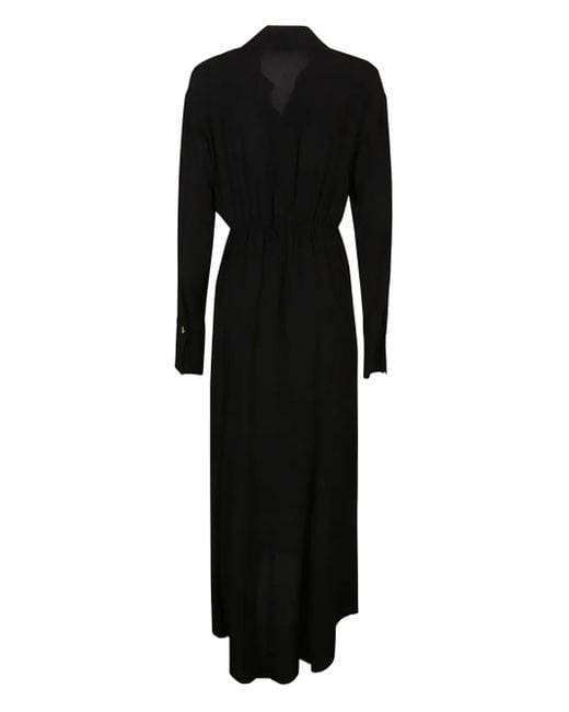 Patrizia Pepe Black Button-Down Midi Dress