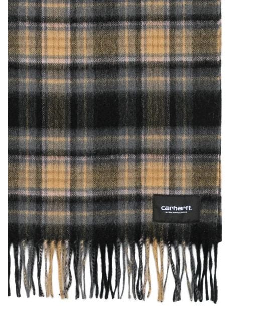 Carhartt Black Parson Check-Pattern Scarf