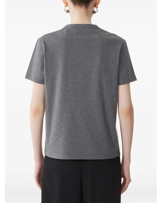 Lanvin Gray T-Shirt Mother And Daughter À Broderies