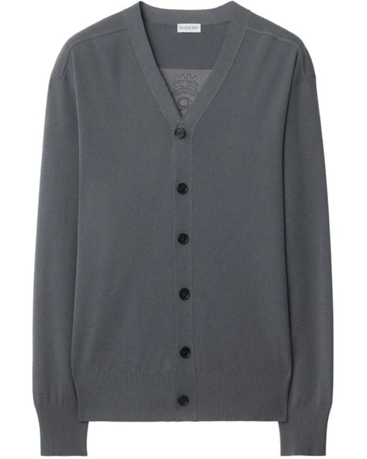 Burberry Gray B Crest Cardigan for men