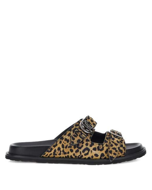 Sandalias con estampado de leopardo Roberto Cavalli de hombre de color Brown