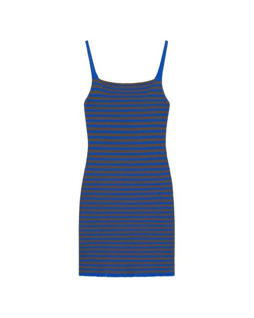 GIMAGUAS Blue Camu Striped Mini Dress