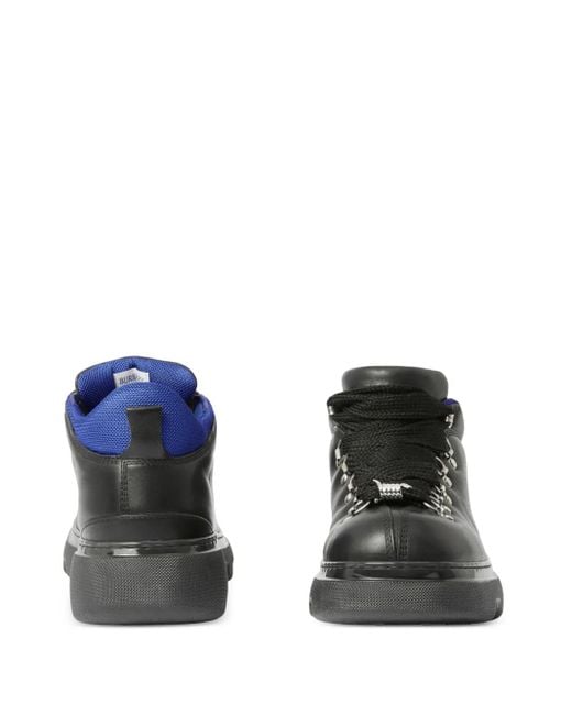 Burberry Black Leather Trek Boots for men