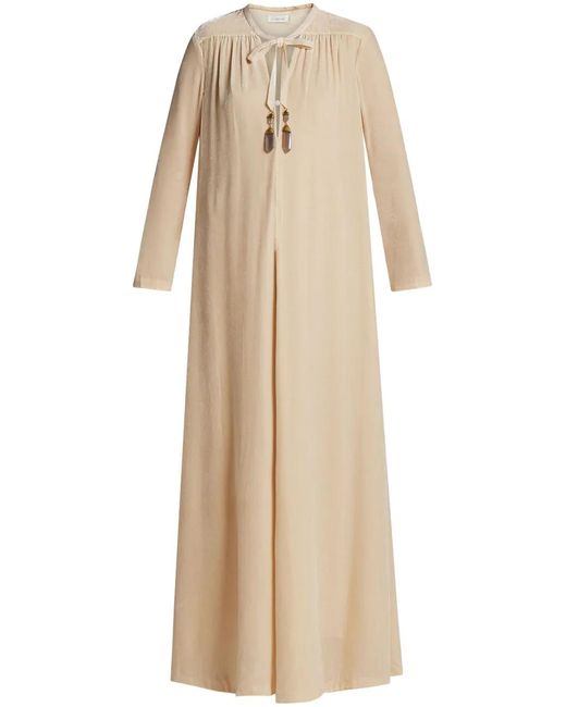 Zimmermann Natural Lyrical Tubular Velvet Dress
