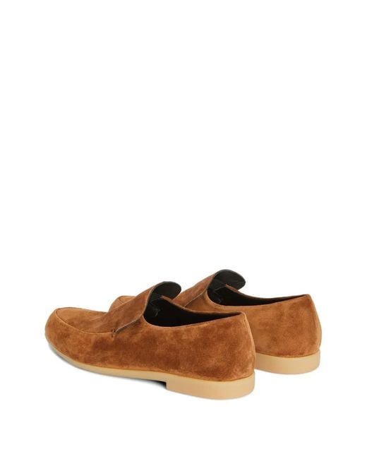 Jil Sander Brown Suede Loafers