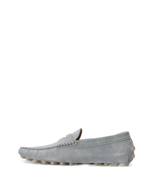 Tod's Gray Gommino Bubble Suede Driving Shoes for men