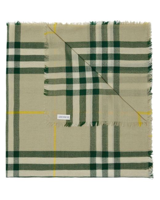 Burberry Green Vintage Check Wool Scarf