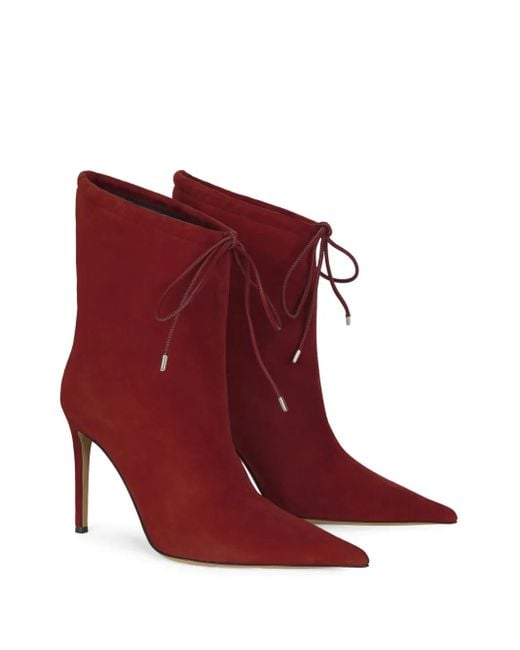 Alexandre Vauthier Red 105Mm Pointed-Toe Suede Boots