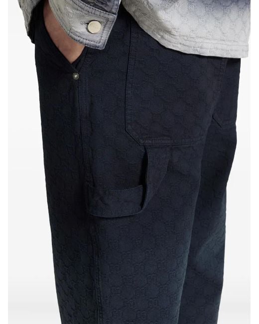 Gucci Gg Broek Met Monogram-Print in het Blue voor heren