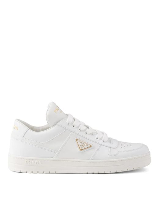 Baskets Downtown En Cuir Prada en coloris White