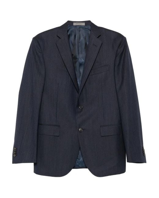 Corneliani Blue Wool Single Brested Suit for men