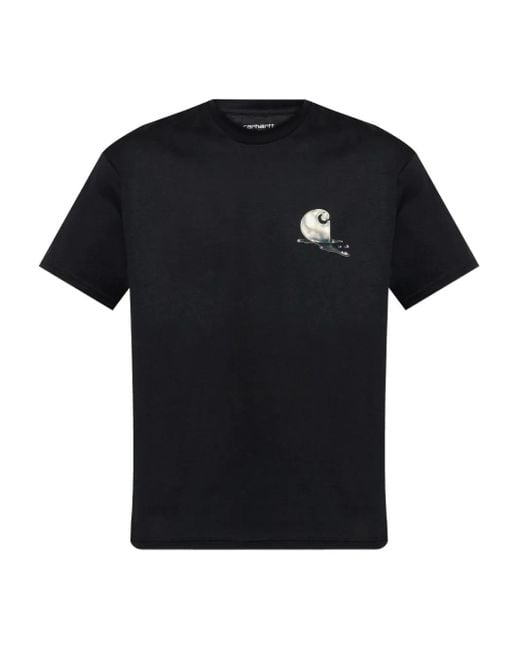Carhartt Black Ss Jake Garcia Martini Print Organic Cotton T Shirt for men