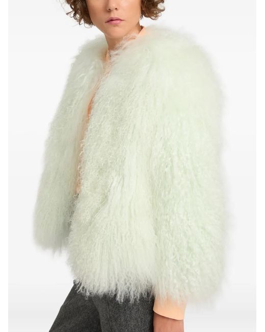 Yves Salomon White Shearling Jacket