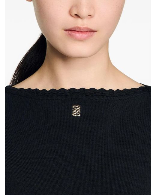 Sandro Black Two-Tone Mini Dress