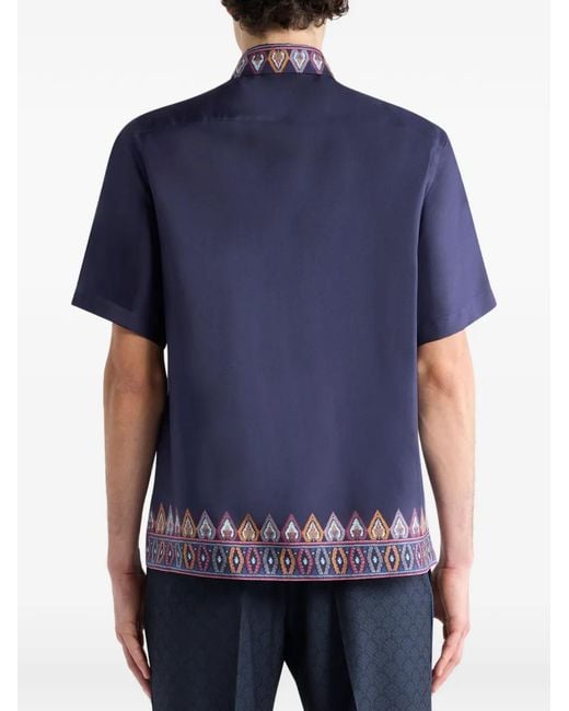 Camicia A Maniche Corti di Etro in Blue da Uomo
