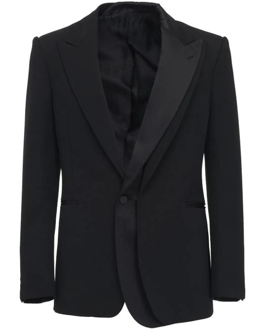 McQueen Black Trompe L'Oeil Blazer for men