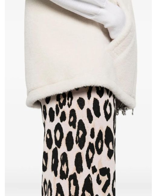 Marc Cain White Hose Mit Animal-Print