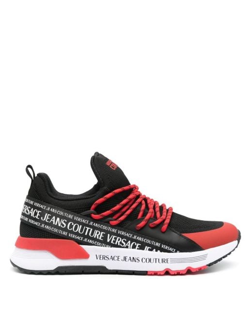 Versace Red Dynamic Panelled-design Sneakers for men