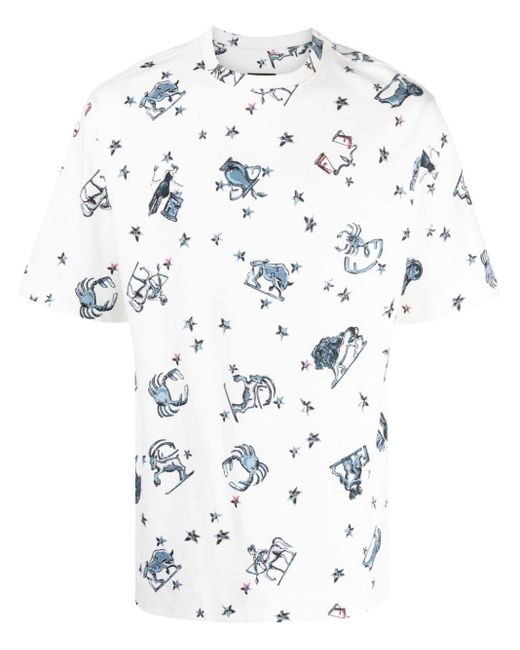 Fendi Katoenen T-shirt Met Print in het White voor heren