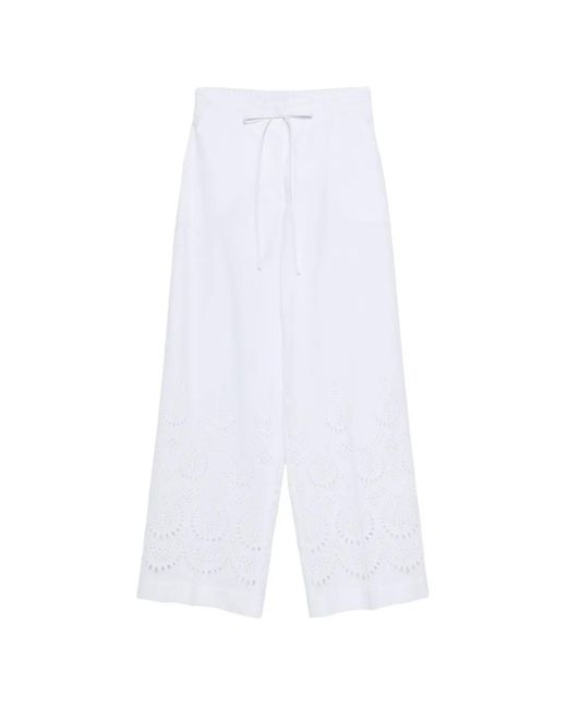 Pantalones Con Cordones Y Ojales P.A.R.O.S.H. de color White