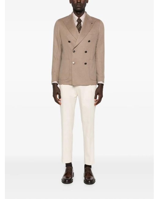 Tagliatore Natural Double-Breasted Patch-Pocket Jacket for men