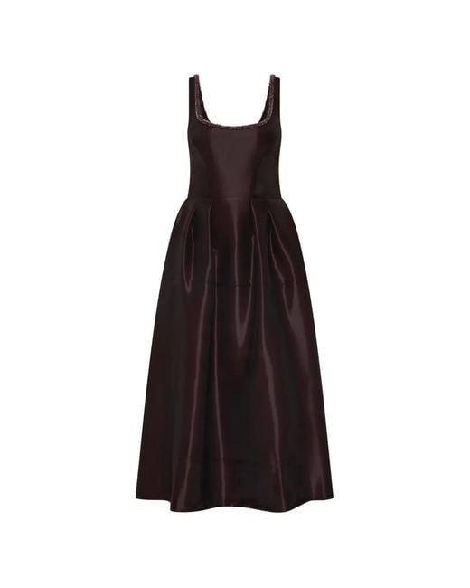 Rebecca Vallance Black Lourdes Beaded Midi Dress