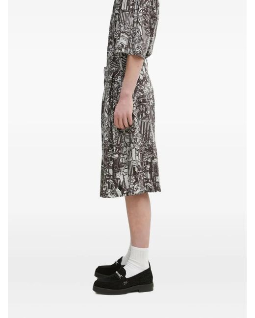 Marcelo Burlon White Pleated Print Shorts for men