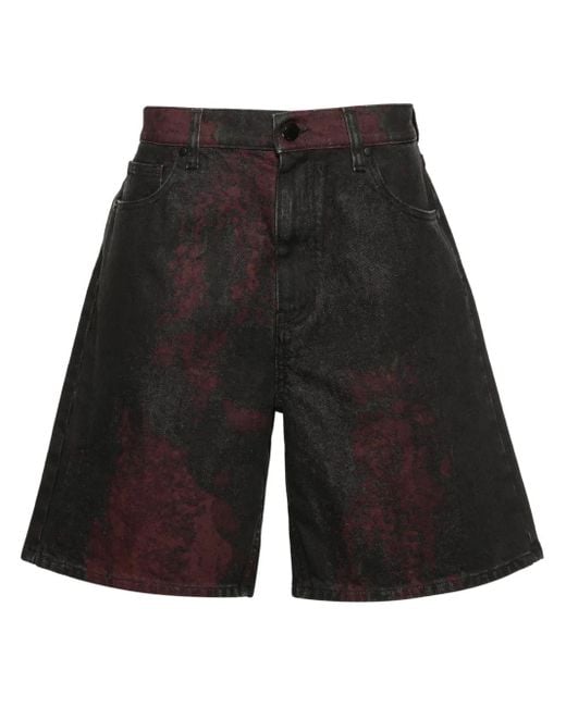 44 Label Group Black Corrosive Denim Shorts