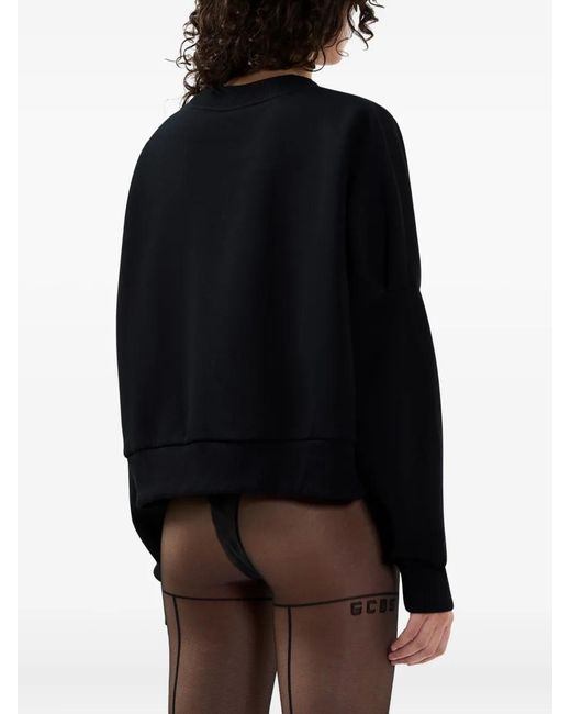 Gcds Blue Logo-Embroidered Sweatshirt