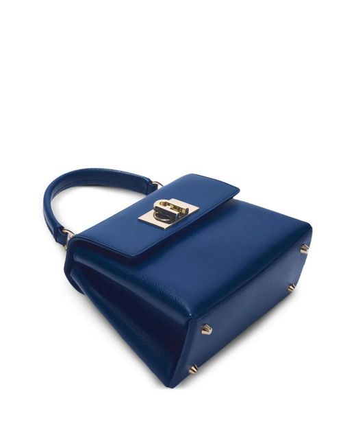 Furla Blue Mini 1927 Leather Tote Bag