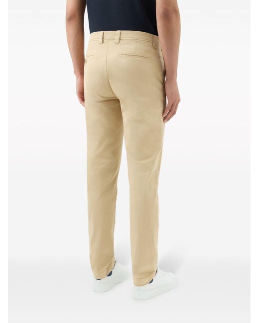 Woolrich Natural Logo-embroidered Chinos for men