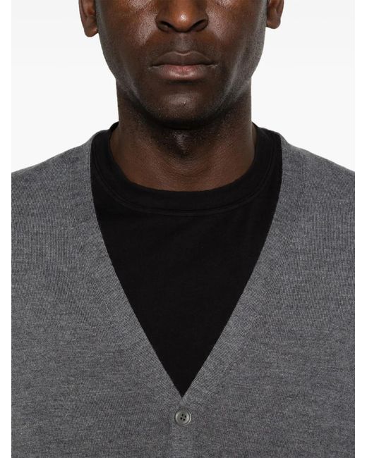 Tagliatore Gray Kieran Button V-Neck Cardigan for men