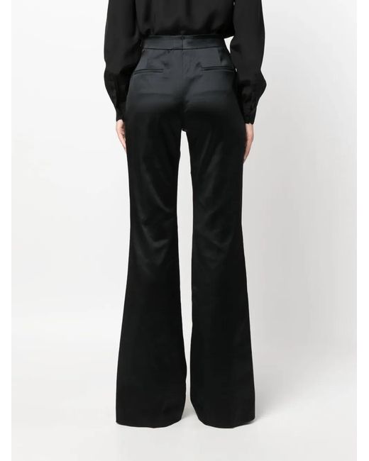 Tom Ford Black Flared Satin Trousers