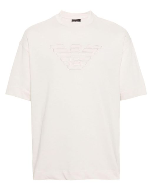Emporio Armani White Logo Cotton T-shirt for men