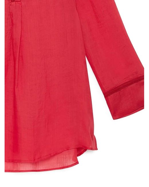 Maliparmi Red Zig-Zag-Stitch Tunic