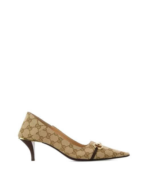 Gucci Metallic 55Mm Gg Horsebit Pumps