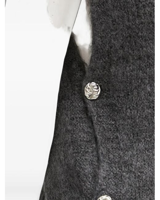 Morgan Gray Buttoned V-Neck Vest